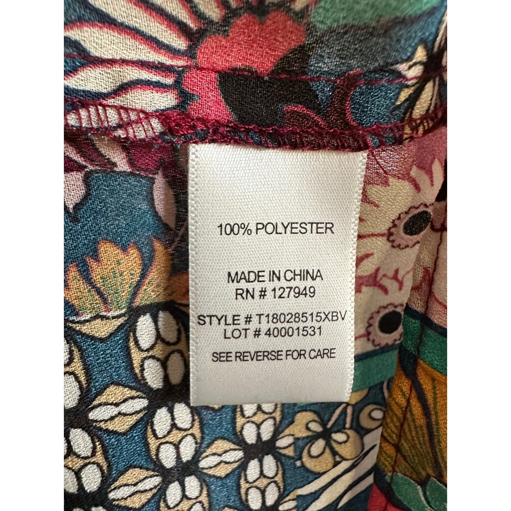 Floral‎ & Ivy Woman Patchwork Floral Smocked Boho Blouse 1X Multicolor Fairycore - Picture 4 of 8
